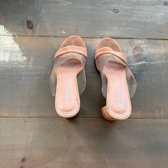 Jeffrey Campbell Blush Suede Clear Keira Slide Sandal Sz 9.5 - Picture 5 of 13